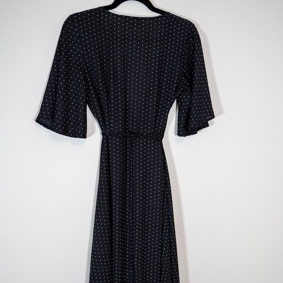 Lulu's Farah Black Print Midi Wrap Dress - Picture 9 of 15